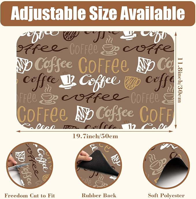 Doodle Coffee Dish Drying Mat Coffee Bar Mat - Image 2