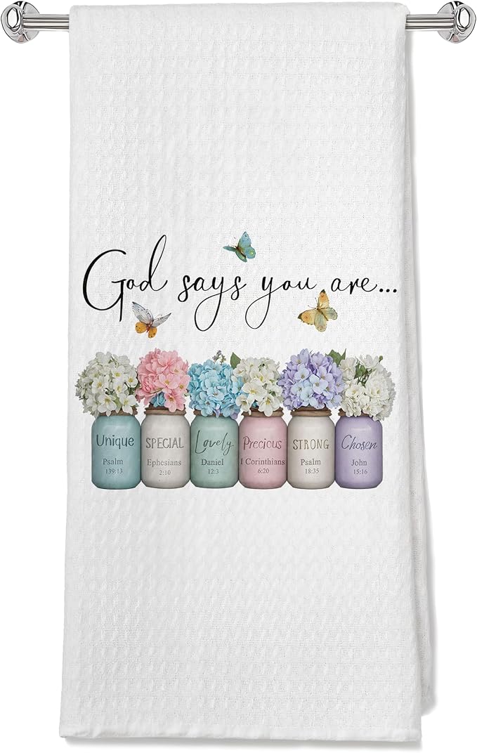 Christian God says you are Christian Kitchen Bathroom Decor Towels 16x24 by Unknown