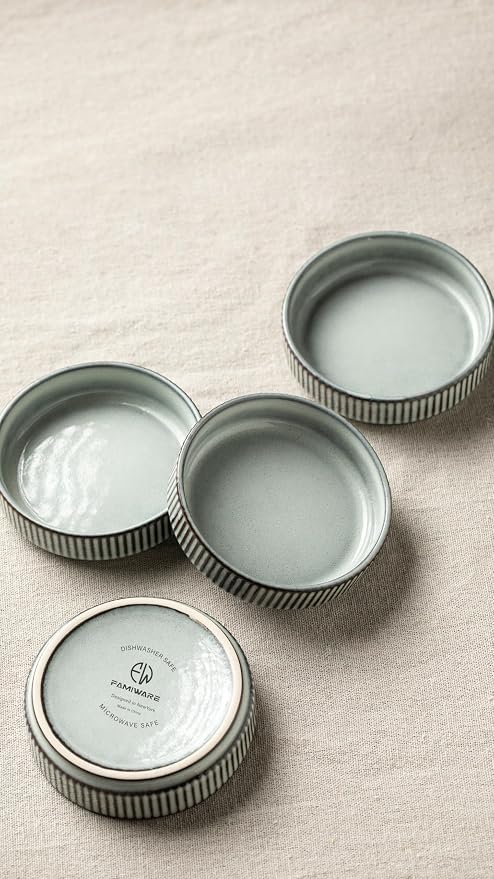 famiware Star Soy Sauce Dish Ceramic Dipping Bowls Set of 6, 4 oz Individual - Image 5
