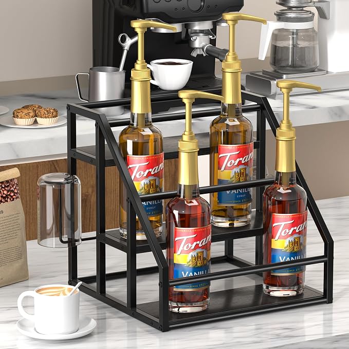 Coffee Syrup Rack Organizer, Spice Racks, Syrup Bottle Holder Stand - Image 2