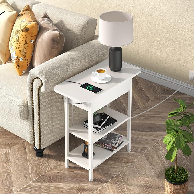 LIDYUK End Table with Charging Station, Flip Top Side Table with USB Ports and - Image 2