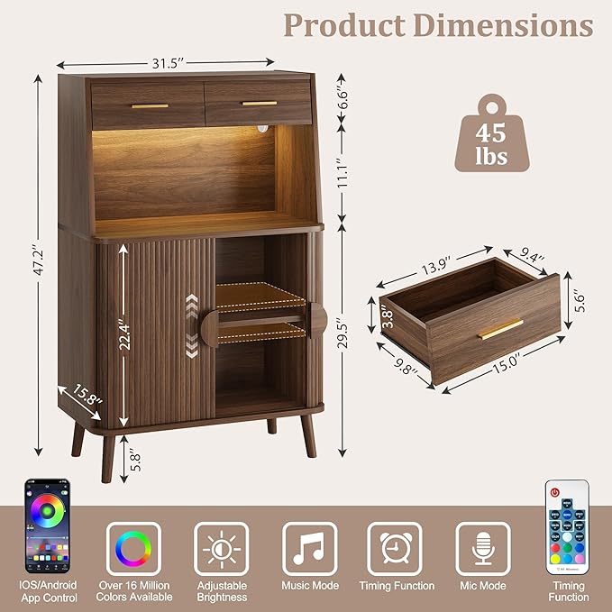 Decofy 47.2" Sideboard Buffet Cabinet - Image 2