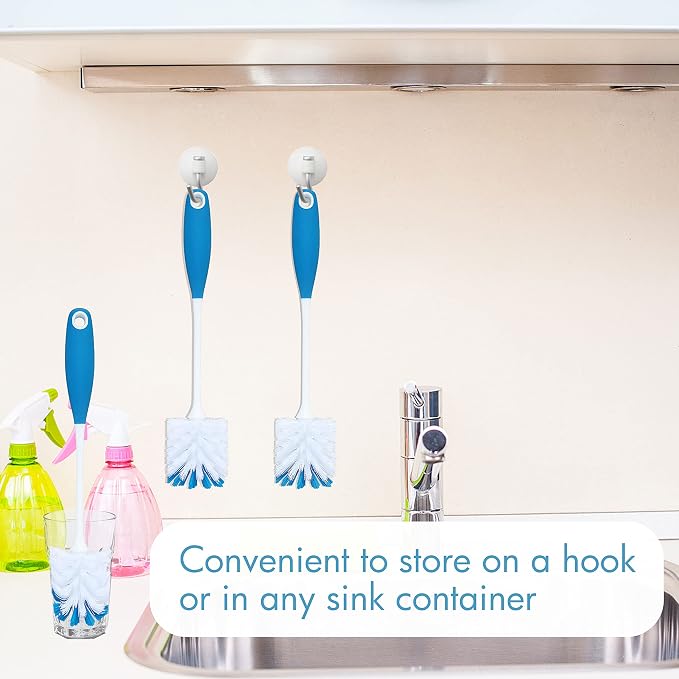 2 Pack Long Handle Bottle Scrubbing Brushes, Water Bottle Cleaner - Image 5