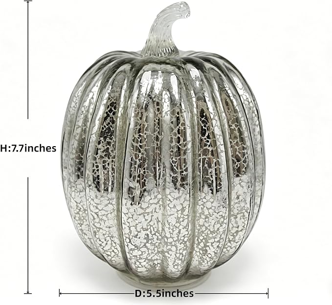 Mercury Glass Pumpkin Light - Image 9
