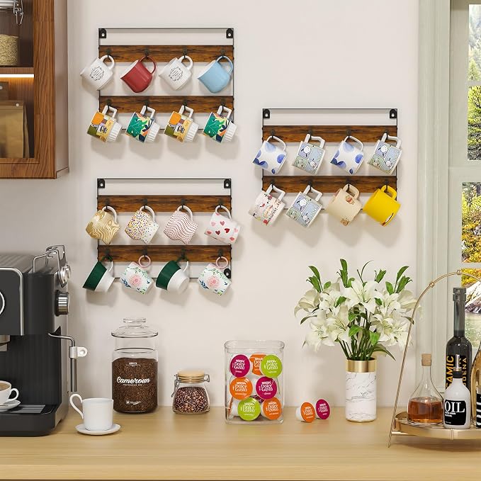 Huxitocan Wall Mount Coffee Mug Holder - Image 5