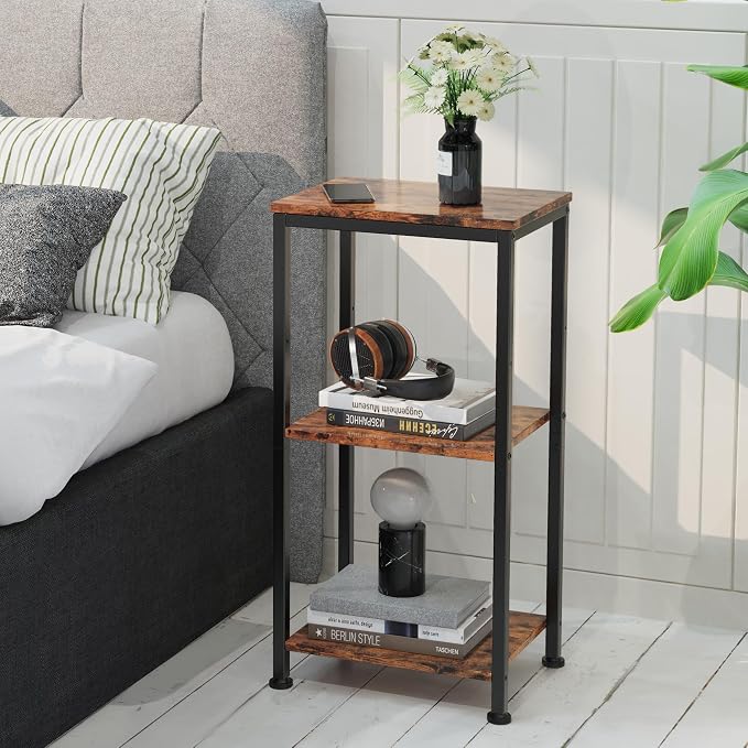 3 Tier End Table, Tall Nightstand - Image 4