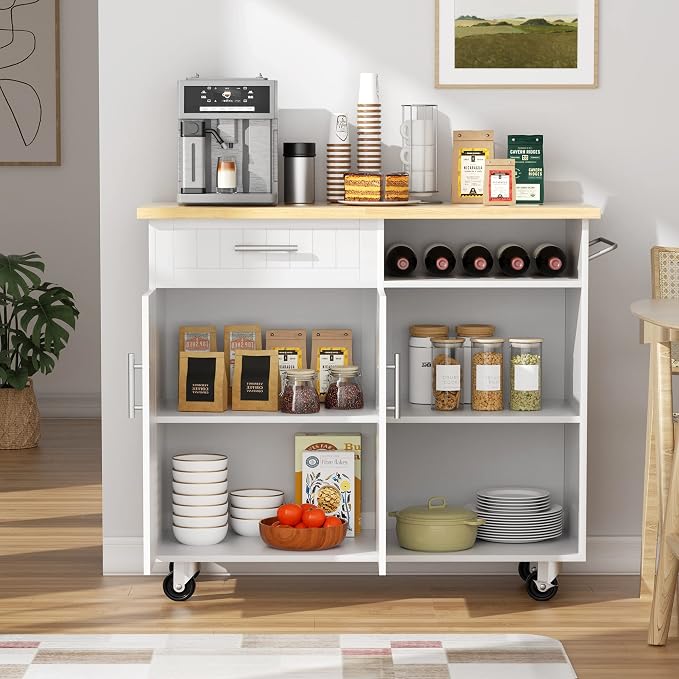 JY QAQA 42" Kitchen Island on Wheels - Image 6