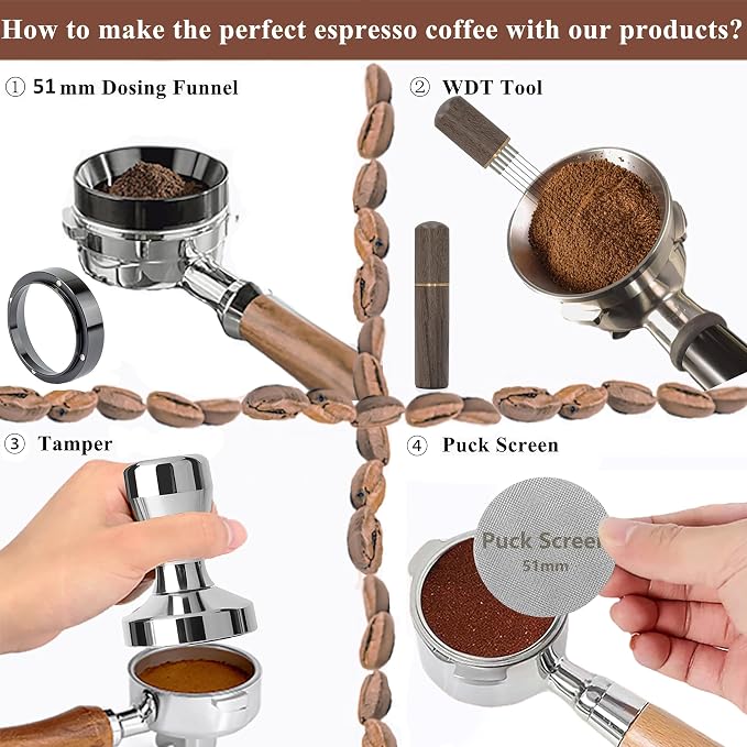 51mm Espresso Tamper Espresso Accessories Kit: Espresso Tamper Set, Coffee - Image 6
