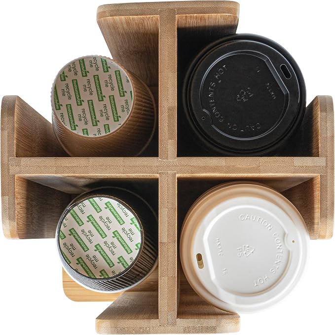 Restaurantware Restpresso 9 x 18 Inch Coffee Cup and Lid Organizer 1 Revolving - Image 14