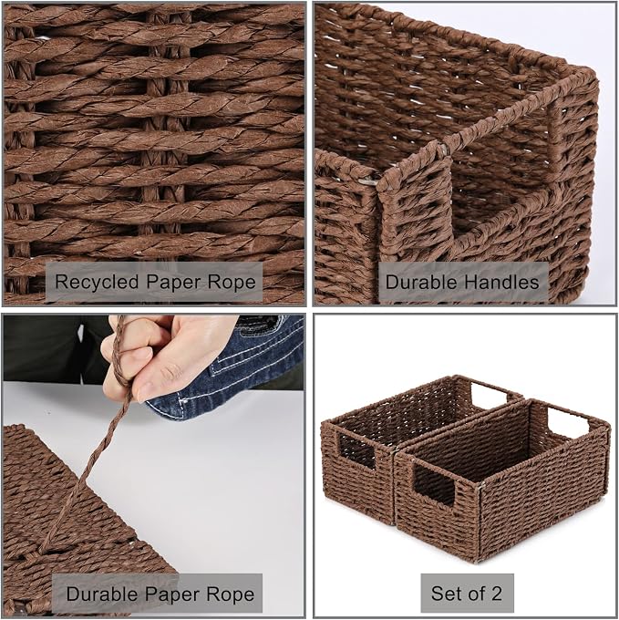Vagusicc Wicker Storage Basket, Small Storage Baskets - Image 7