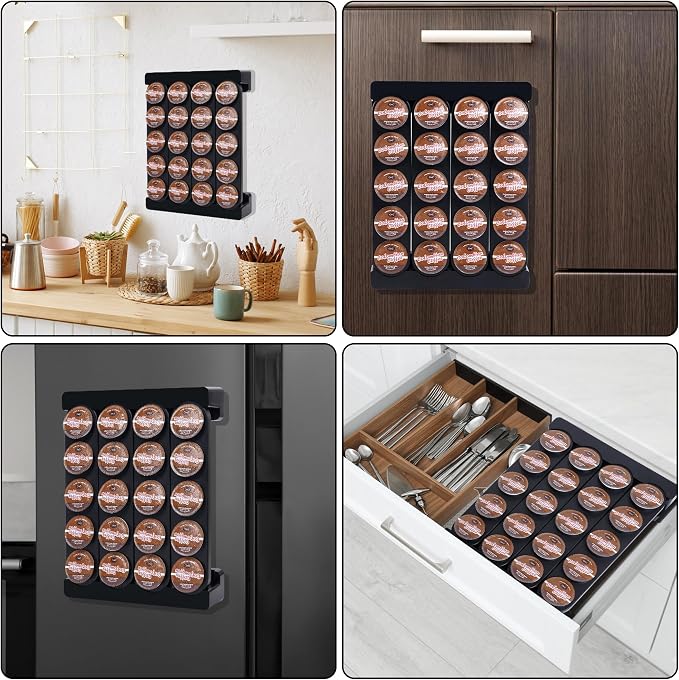 Wall Mounted Coffee Pod Holder, Holds 20 K Cup Coffee Capsules, - Image 5
