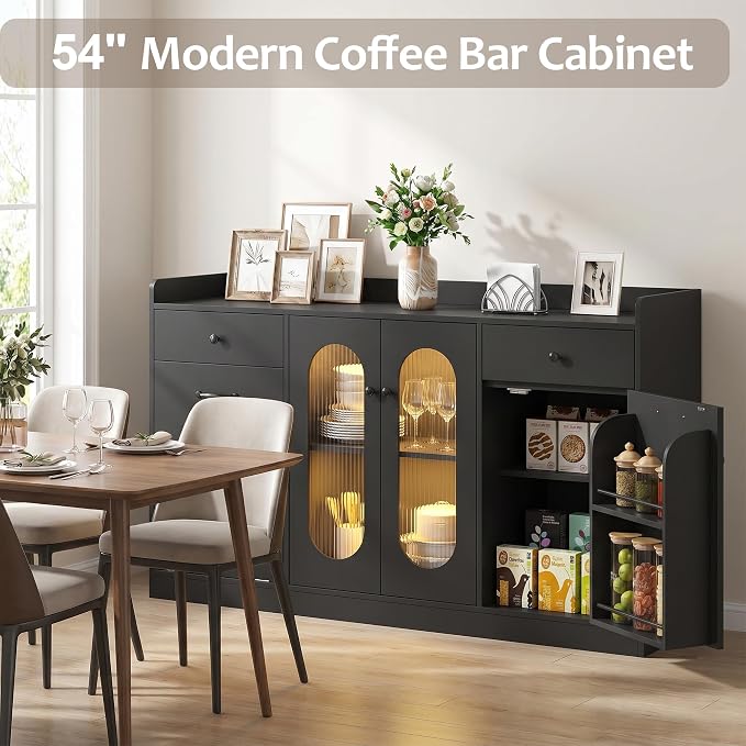 Rongguang 54" Modern Kitchen Coffee Bar Cabinet - Image 3