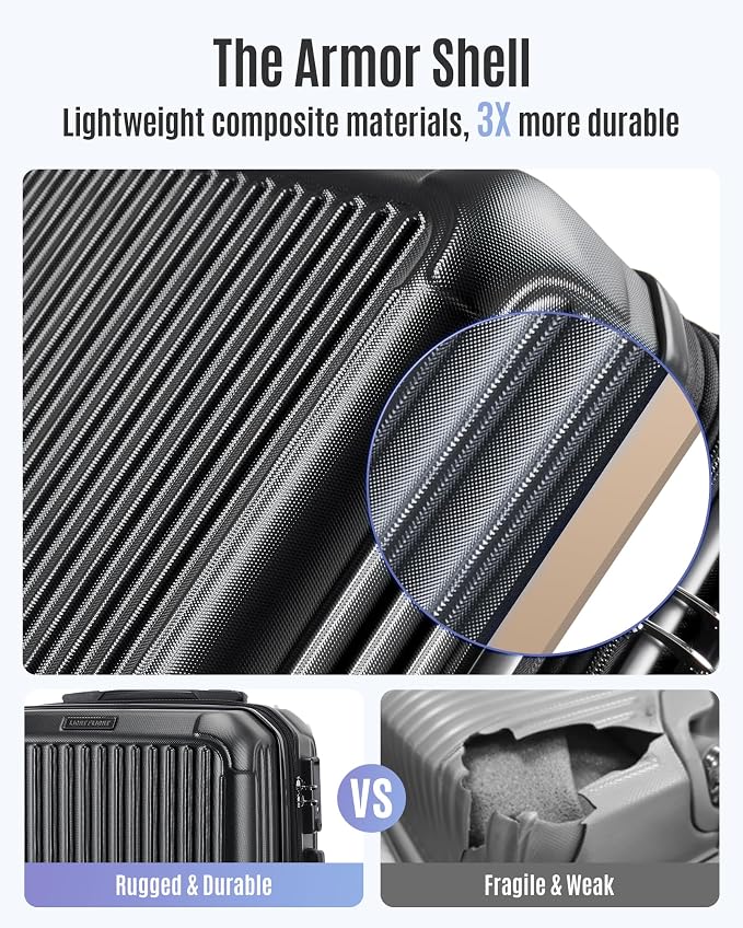 LIGHT FLIGHT Carry On Luggage 22x14x9 Airline Approved, Hard Shell - Image 4