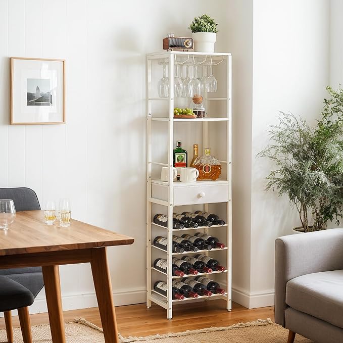 IBUYKE Wine Rack Freestanding Floor, Bar Cabinet - Image 4