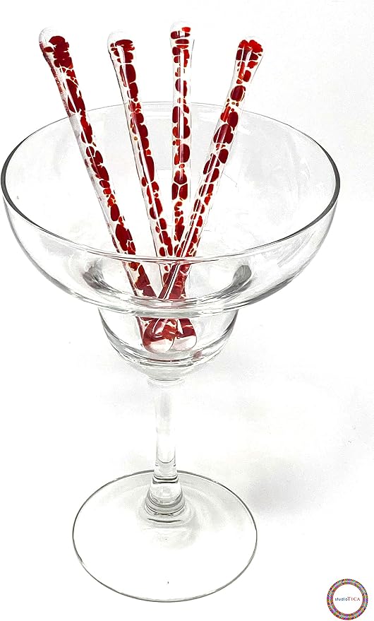 studioTica Handmade Glass Swizzle Sticks: Dragon's Breath, Cocktail + Hiball - Image 4