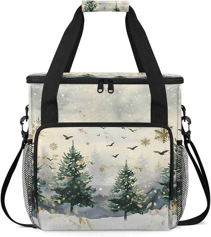 Christmas Tree Forest Coffee Maker Carring Bag, Large Insulated Storage by Home