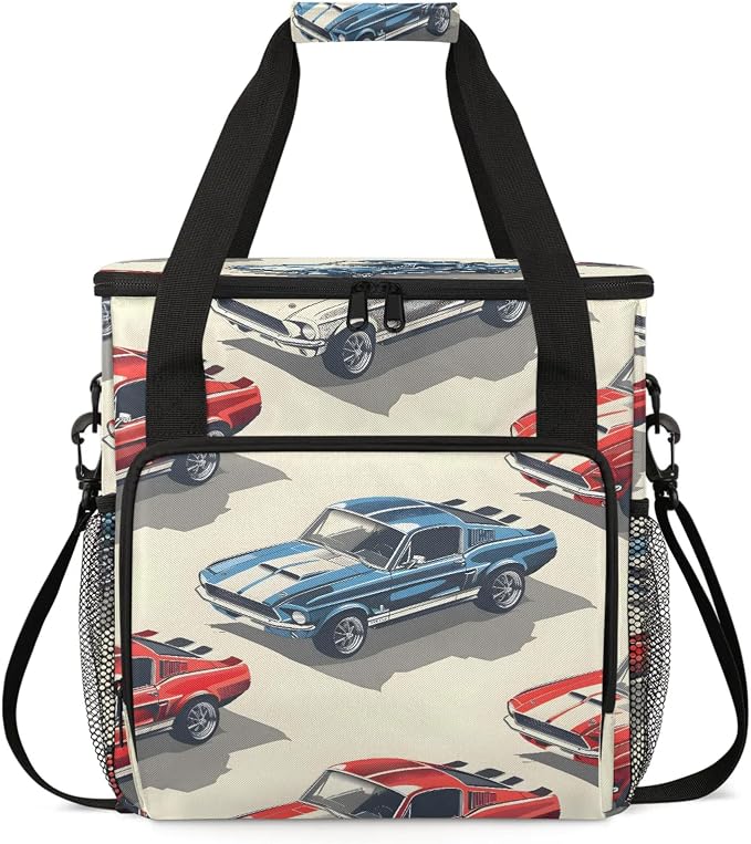 American Racing Car Coffee Maker Carring Bag, Large Insulated Storage Organizer by Home