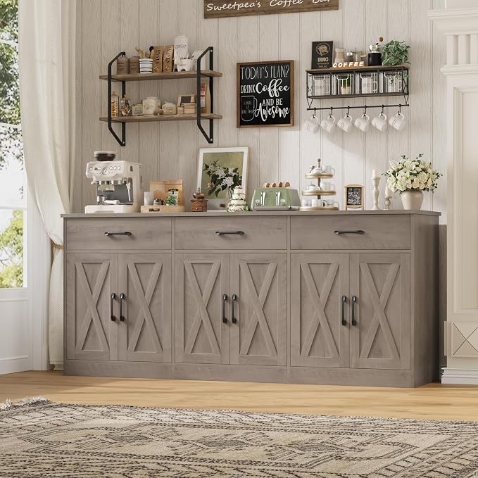 HOSTACK 71" Large Sideboard Buffet Cabinet - Image 8