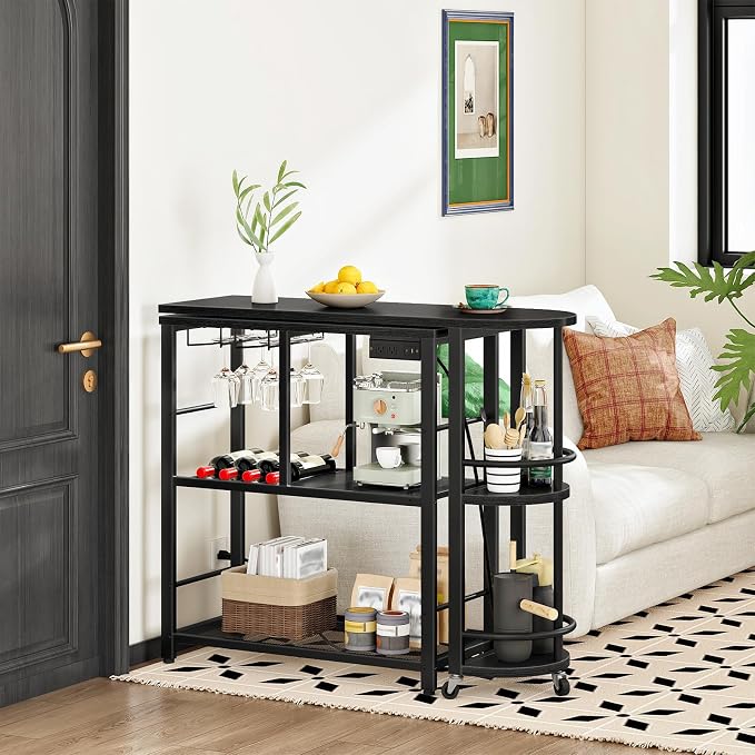 HOOBRO L-Shaped Bar Table, Home Bar Unit - Image 3