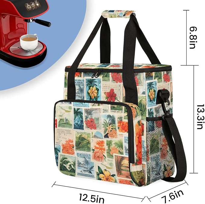 Tropical Beach Theme Coffee Maker Carring Bag, Large Insulated Storage - Image 2