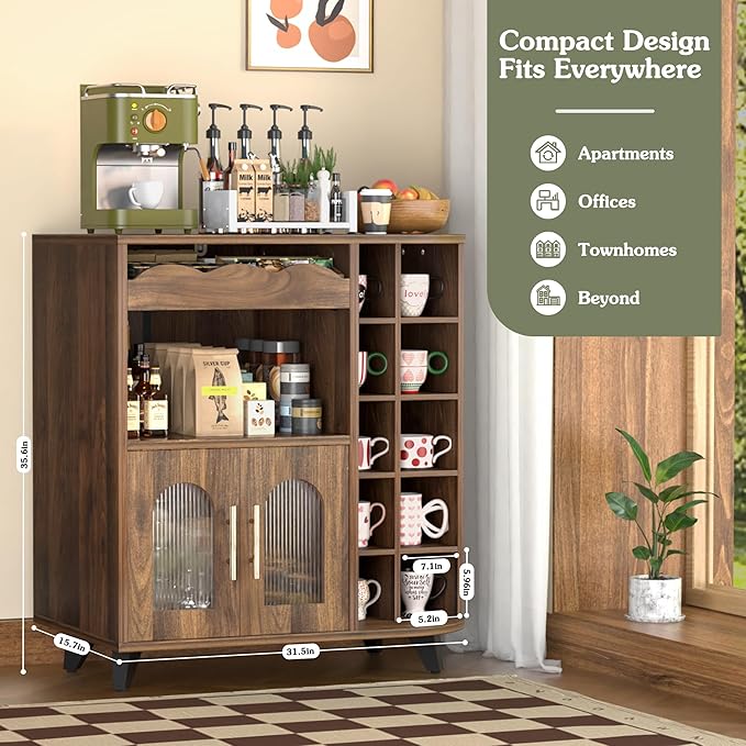 VINAEMO Coffee Bar Cabinet - Image 6