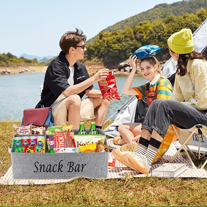 2 Pack Countertop Snack Organizer, Fabric Snack Box Basket - Image 5