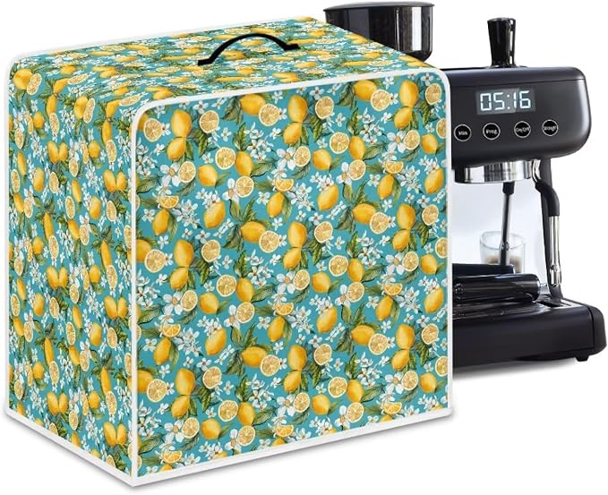 Lemon Print Coffee Maker Dust Cover Theme Appliance by Unknown