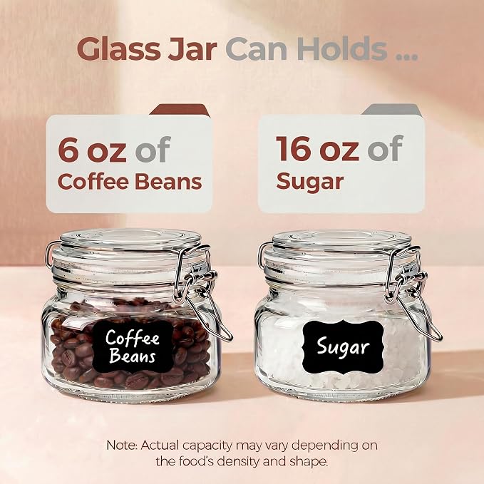 17oz - 6 Pack Square Glass Jars - Image 4