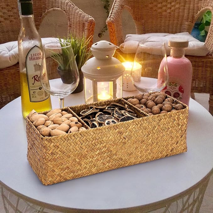 ELLDOO Woven Seagrass Wicker Rattan Storage Basket, Large Capacity Coffee Pod - Image 8