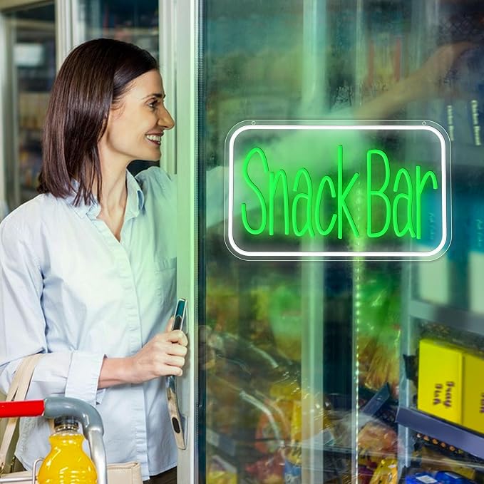 Snack Bar Neon Sign USB Powered Snacks Light Up Sign Dimmable Business Neon - Image 5