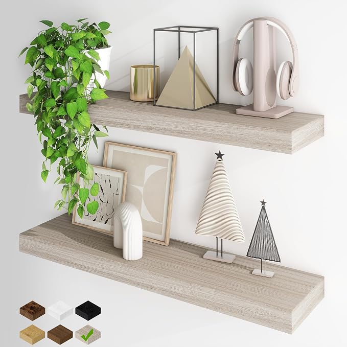 Fun Memories Floating Shelves for Wall, 32Inch Floating Shelves Set of 2 by FunMemories