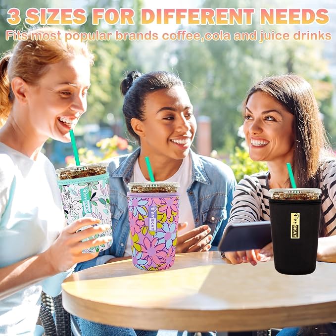 HEYSKAY Insulated Coffee Cup Sleeves Reusable Neoprene Iced Coffee Sleeve - Image 5