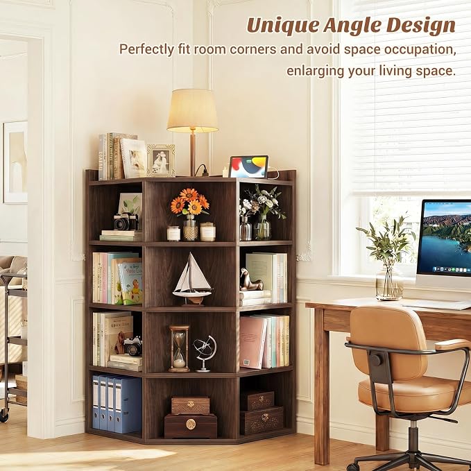 Aheaplus Corner Cabinet, 5-Tier Corner Bookshelf - Image 7