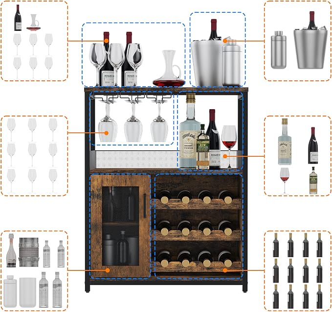 PeakPursuit 3-Tier Wine Bar Cabinet - Image 5