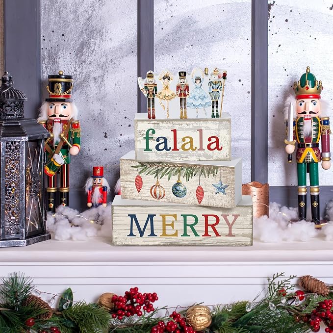 Lineshading 4 Pcs Christmas Table Decorations Wooden Nutcracker Fairy Ballet - Image 4