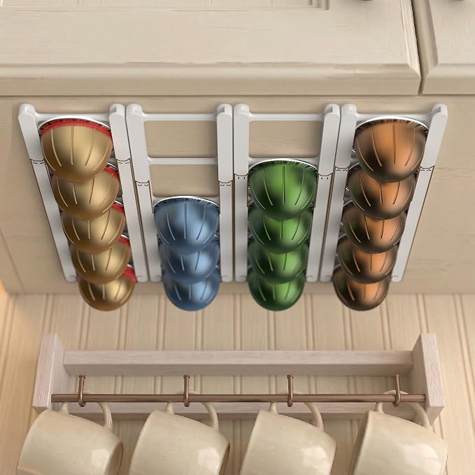 Adhesive Coffee Pod Holder for Nespresso VertuoLine, Holds 20 Capsules - Image 6