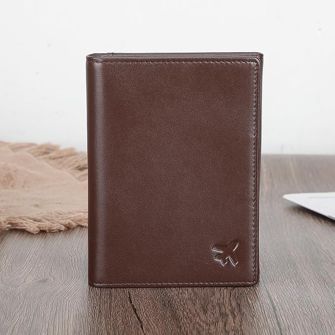 Polare Napa Leather Pilot Wallet Passport Holder RFID Blocking Tri-fold Travel - Image 8