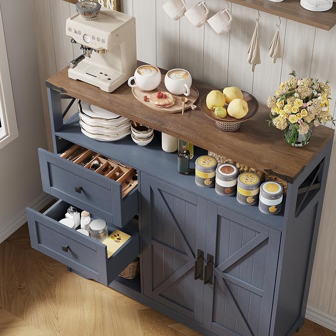 Vabches Farmhouse Buffet Sideboard Cabinet - Image 6