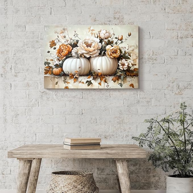 Retro Pumpkin Decor Fall Canvas Wall Art - Image 5