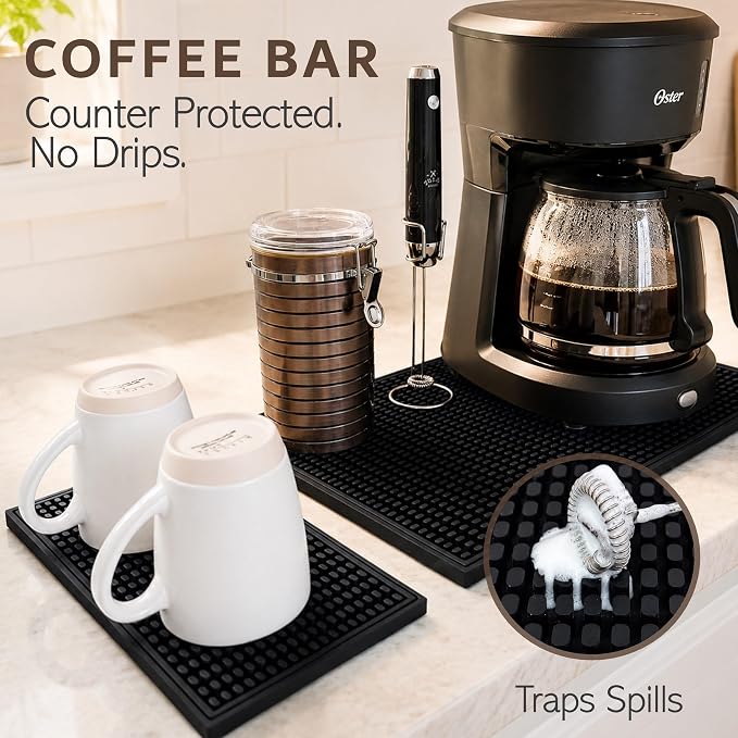 2 Pack Rubber Bar Mat – Non-Slip Spill & Drip Mat - Image 7
