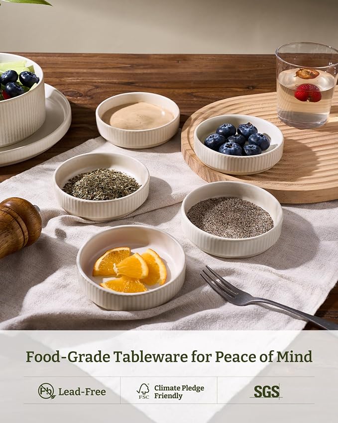 famiware Star Soy Sauce Dish Ceramic Dipping Bowls Set of 6, 4 oz Individual - Image 6