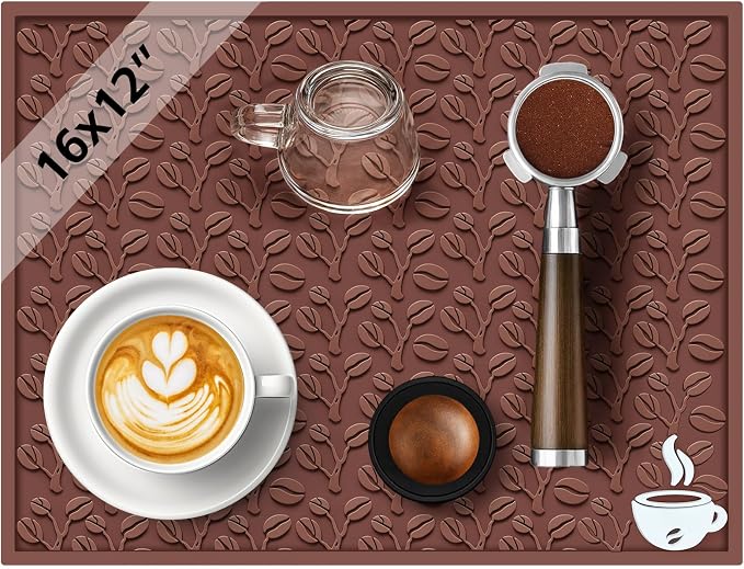 Coffee Bar Mat, 3D Coffee-Bean Pattern Pad by SEOIMU