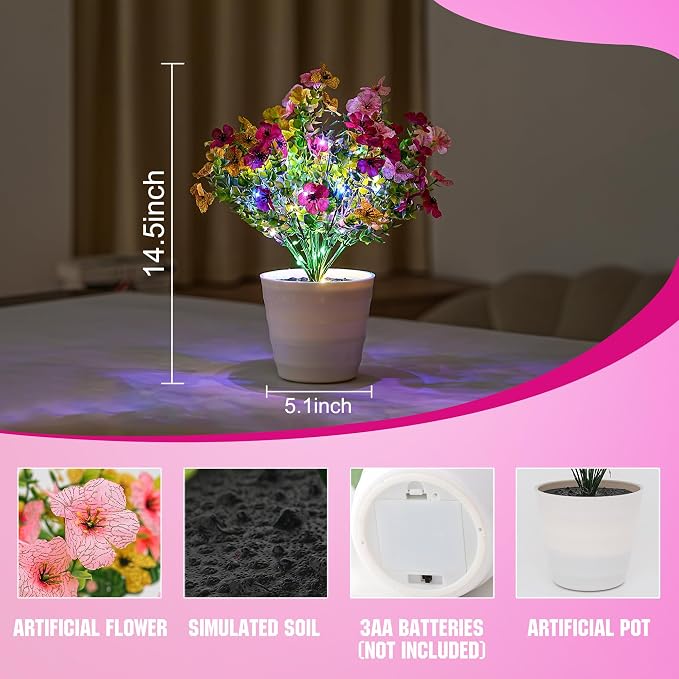 Artificial Multicolor Flower Lamp Night Light - Image 2