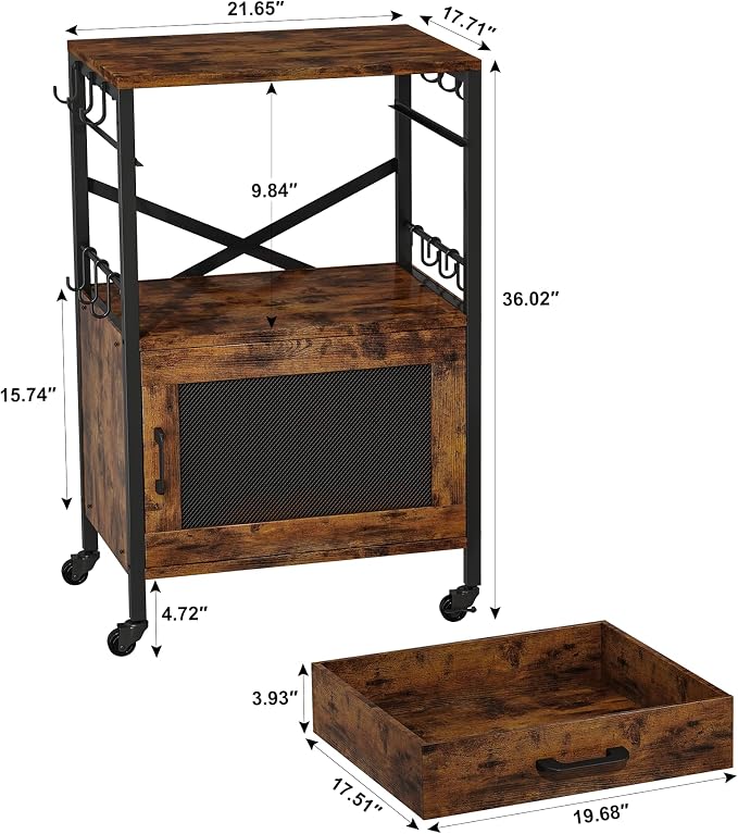 Homeiju Kitchen Island Cart, Kitchen Storage Cart - Image 6