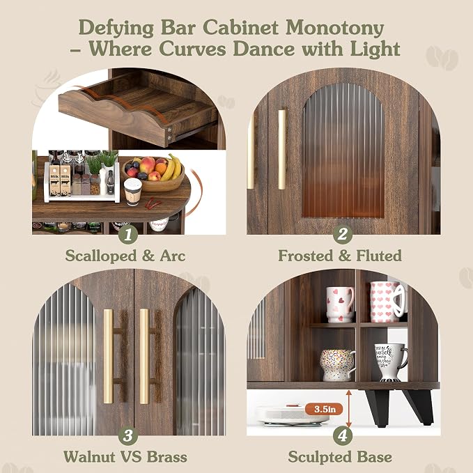 VINAEMO Coffee Bar Cabinet - Image 5