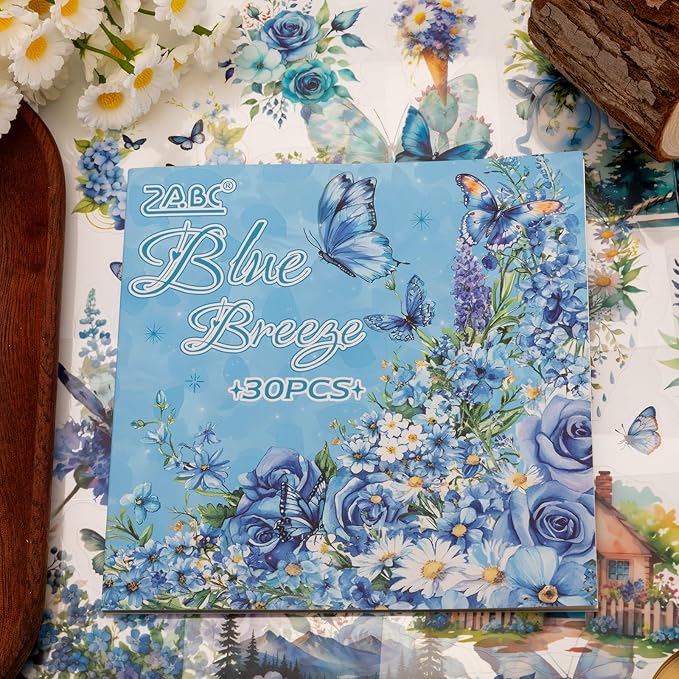Blue Butterfly Garden Theme Sticker Scrapbooking Supplies - Image 5