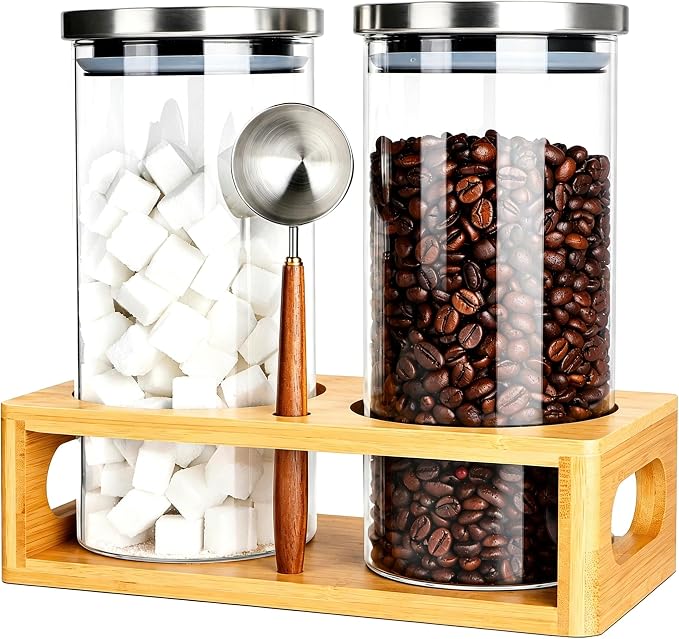 DTUQYX Coffee Container Set, Glass Canister by DTUQYX