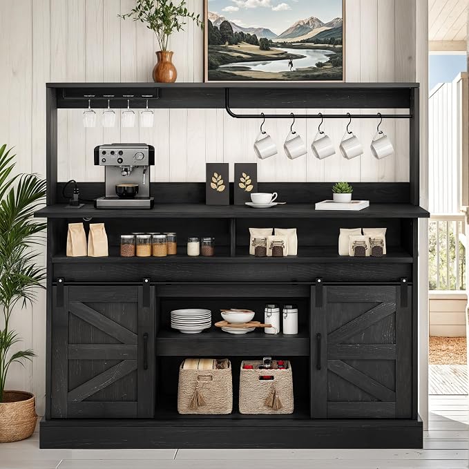 YITAHOME 52" Farmhouse Coffee Bar Cabinet by YITAHOME