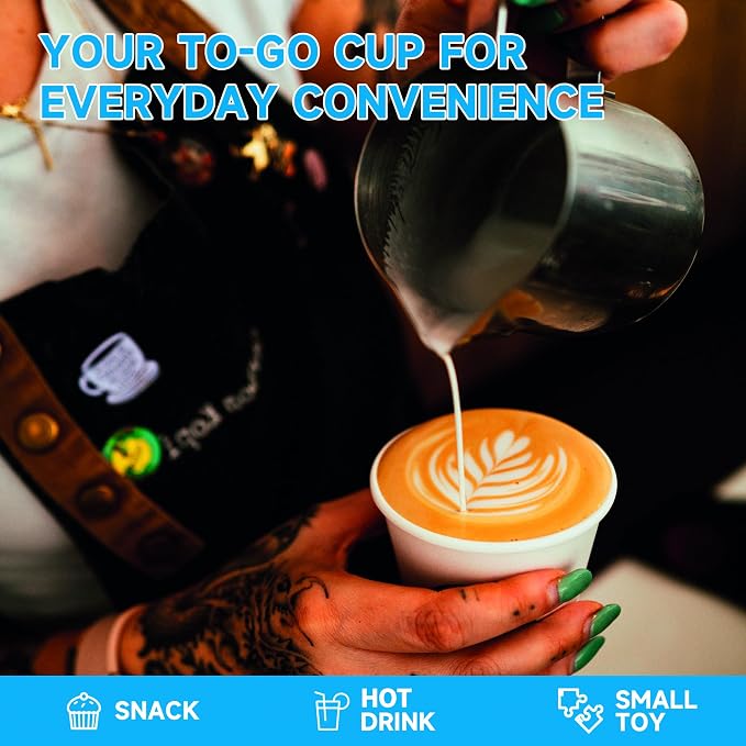 RACETOP 100 Pack 12 oz Disposable Paper Coffee Cups - Image 4