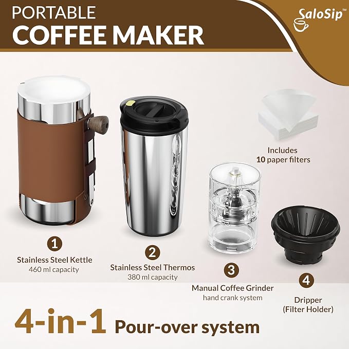 4-in-1 Portable Manual Pour Over Coffee Maker - Image 4